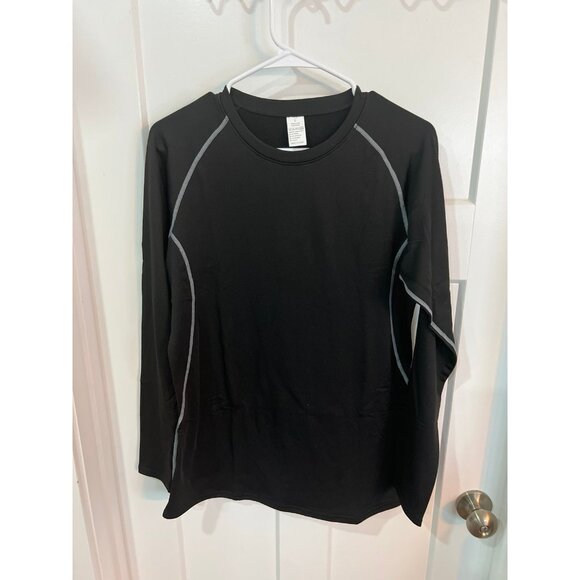 Men's black long-sleeve athletic or compression shirt - Picture 1 of 3